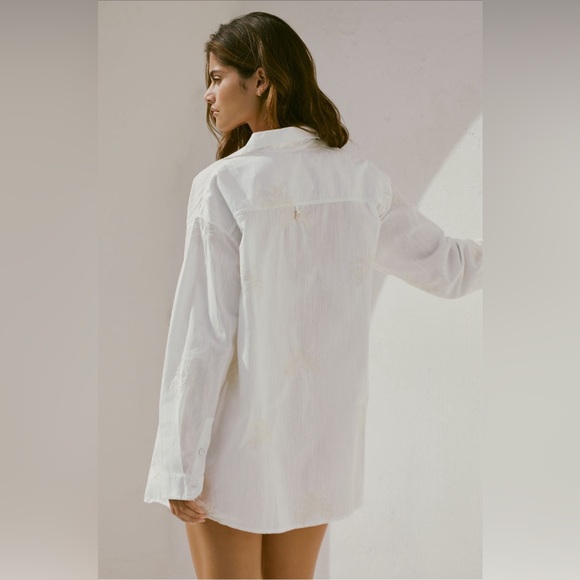 Anthropolie Cotton Malai Palms Vera Buttondown Shirt NWT Size M/L - Picture 4 of 10